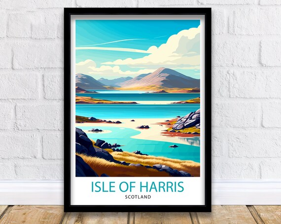 Isle Of Harris Scotland Travel Poster, Travel Art