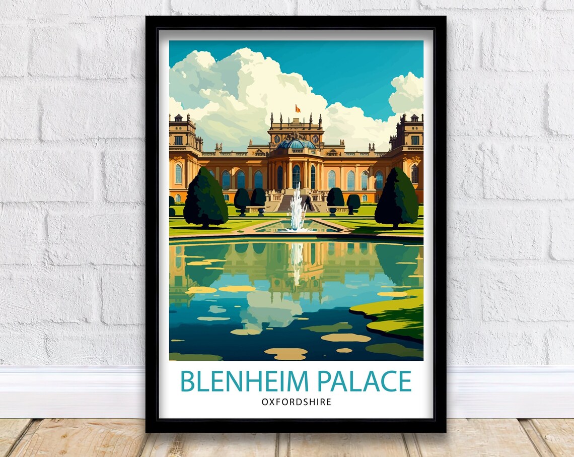 Blenheim Palace Travel Poster, England Travel Print