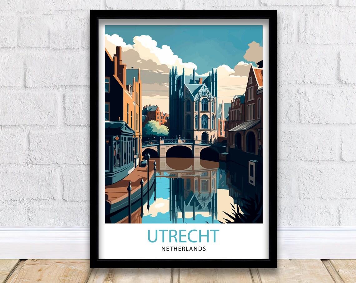 Utrecht Netherlands Travel Poster, Home Decor Print