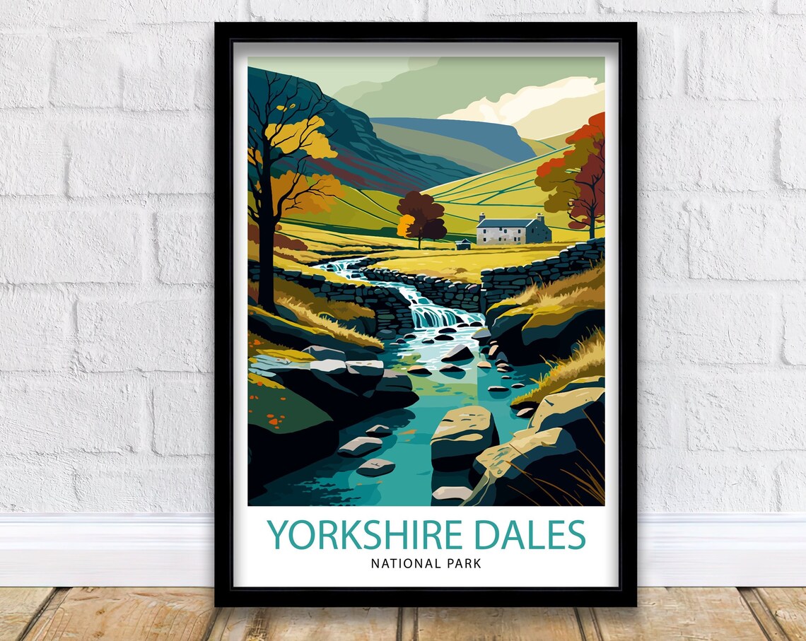 Yorkshire Dales Travel Poster, England Wall Art
