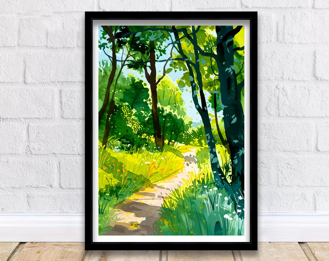 Richmond Park London Sunlit Woodland Path Summer Nature Poster