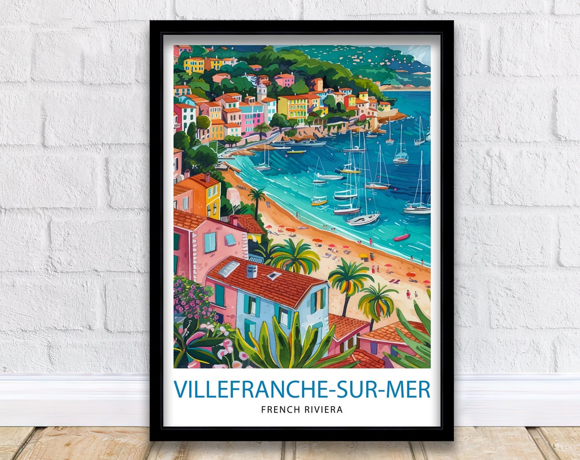 Villefranche Sur Mer France Travel Print Wall Decor Wall Art Villefranche Wall Hanging Home Dcor Villefranche Gift Art Lovers French