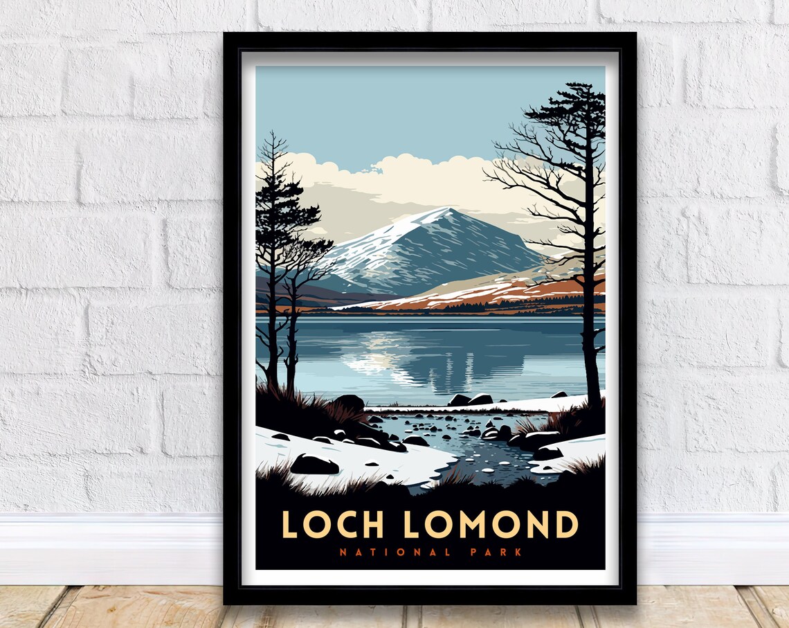 Loch Lomond Scotland National Park Travel Poster