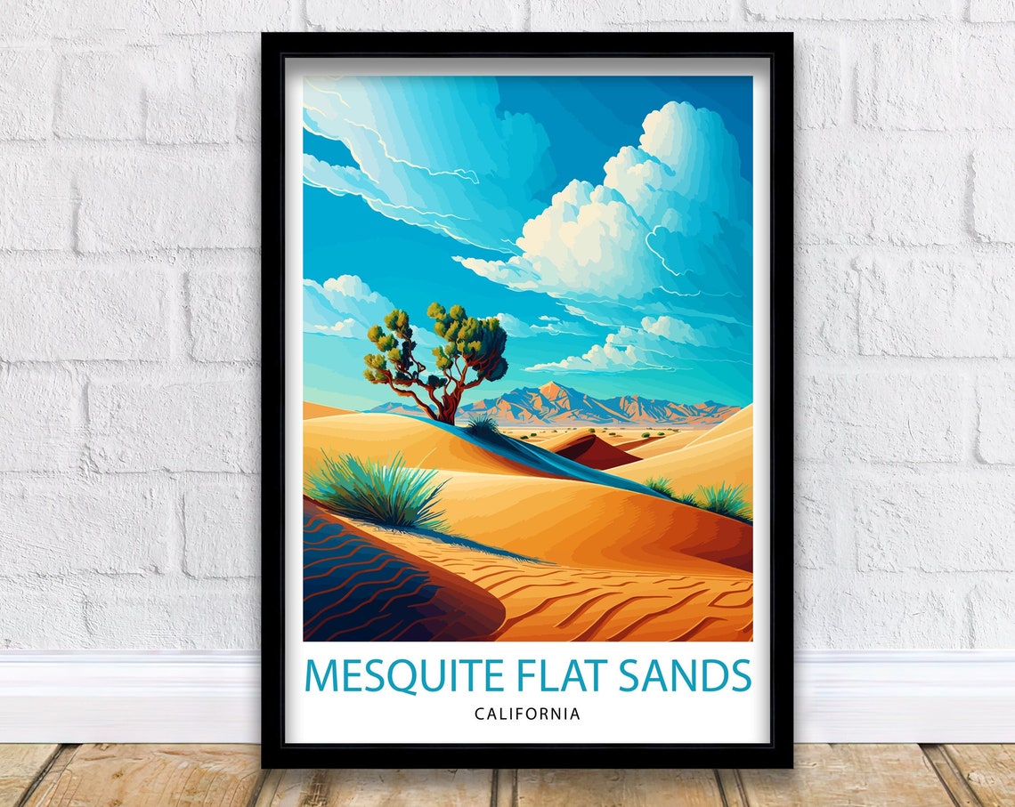 Mesquite Flat Sands California Dunes Joshua Tree Travel Poster
