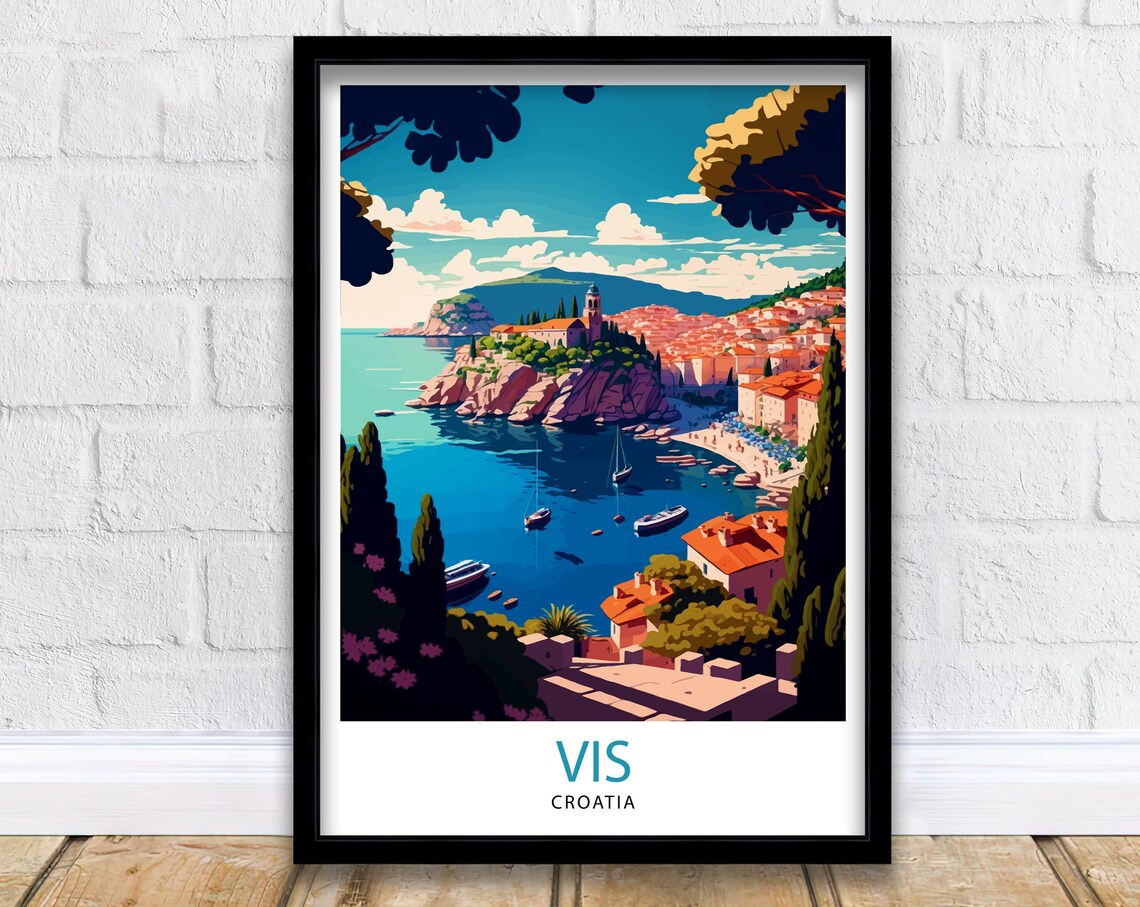 Croatia Travel Poster, Home Living Decor