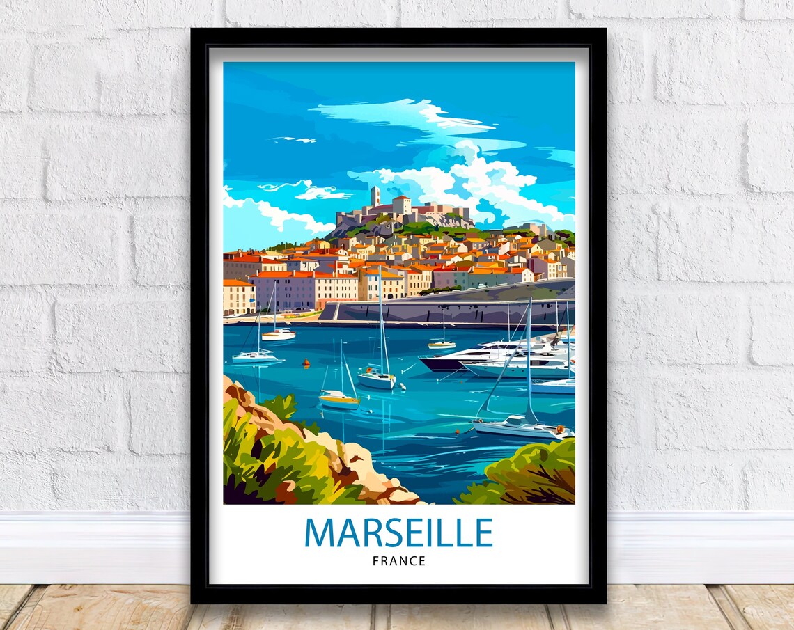 Marseille France Travel Poster, French City Decor