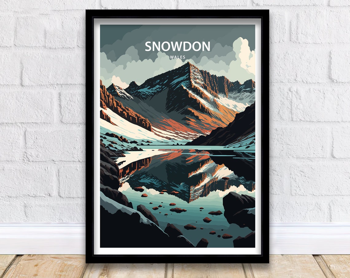 Snowdonia Travel Print Snowdonia Print Travel Poster Wales Snowdonia Poster Travel Print Wales Print Snowdon Print
