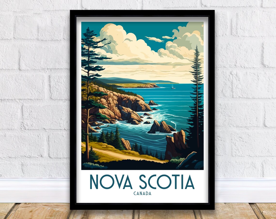Nova Scotia Travel Poster, Canada Home Decor