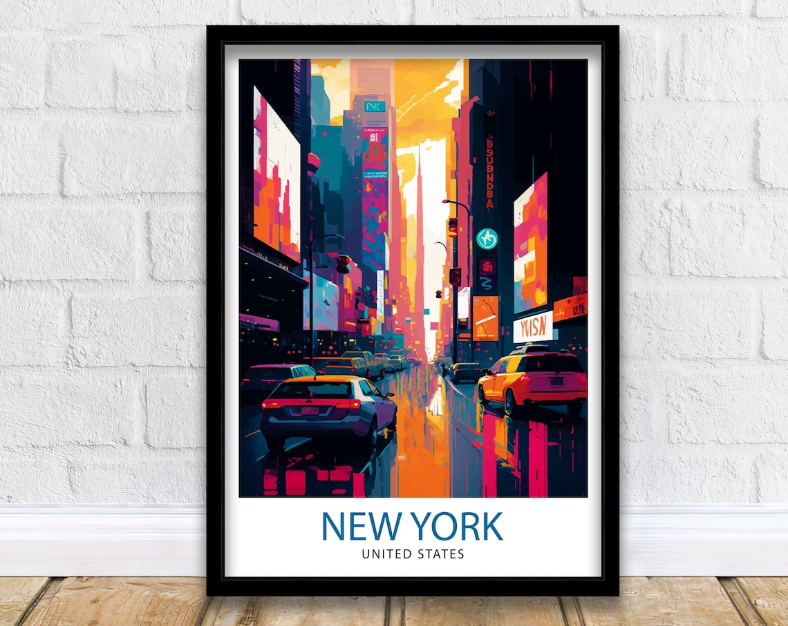 Times Square New York Travel Poster, City Decor