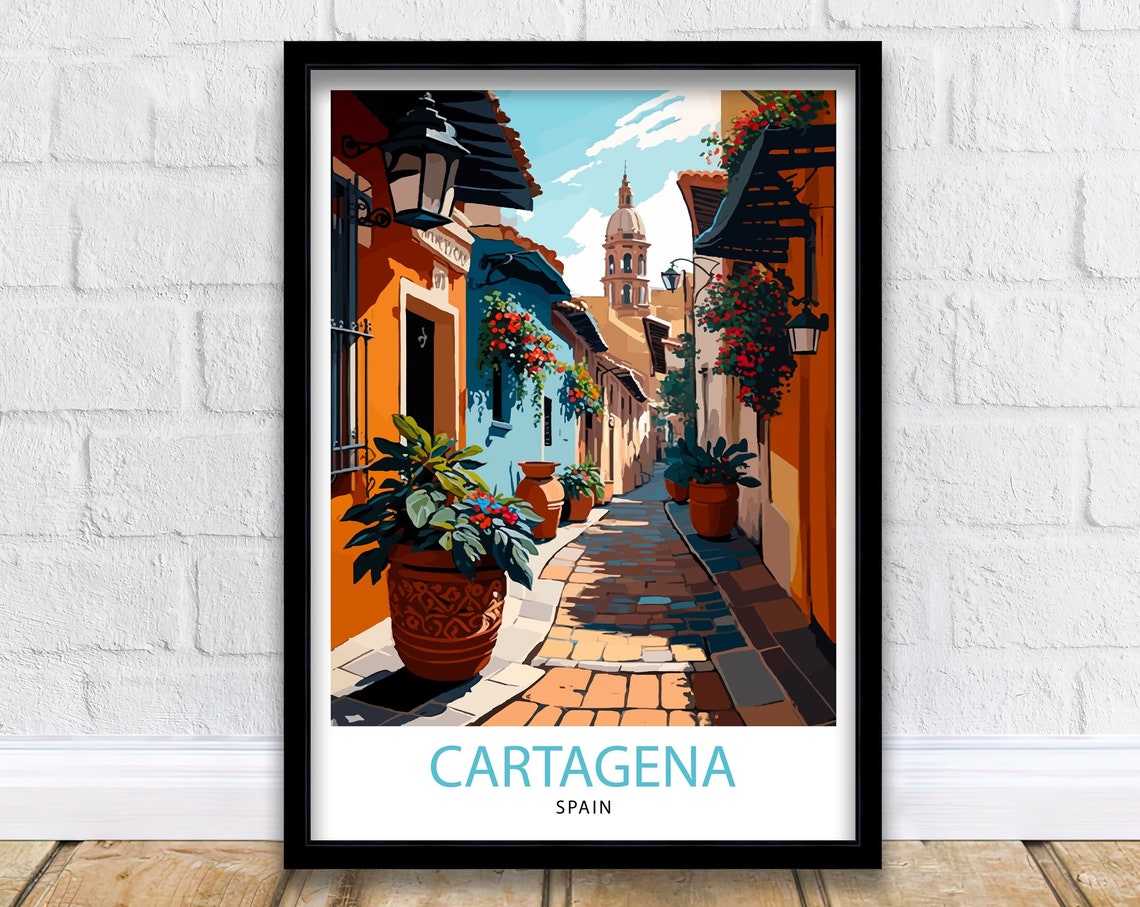 Cartagena Spain Travel Print Cartagena Wall Art Spain Travel Poster Cartagena Illustration Spain Decor Cartagena Gift
