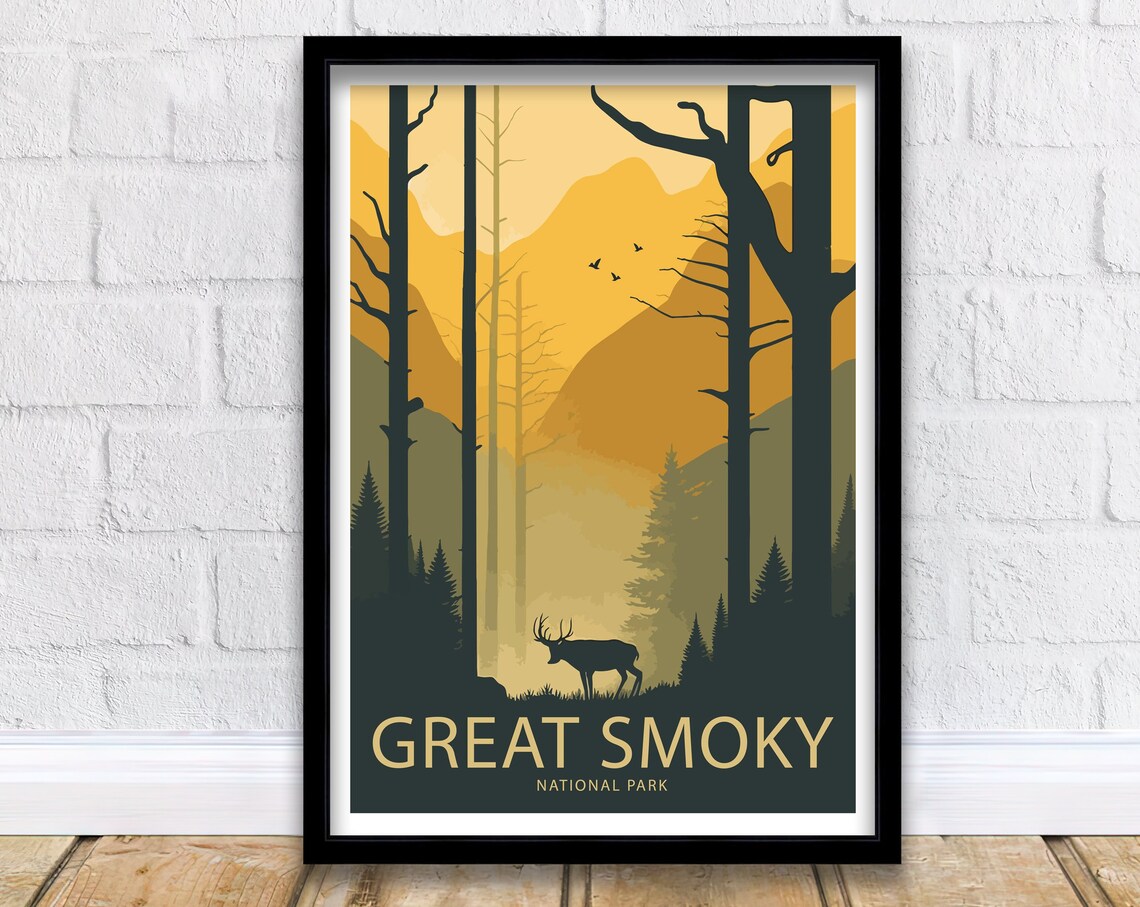 Great Smoky Mountains National Park Golden Forest Elk Poster