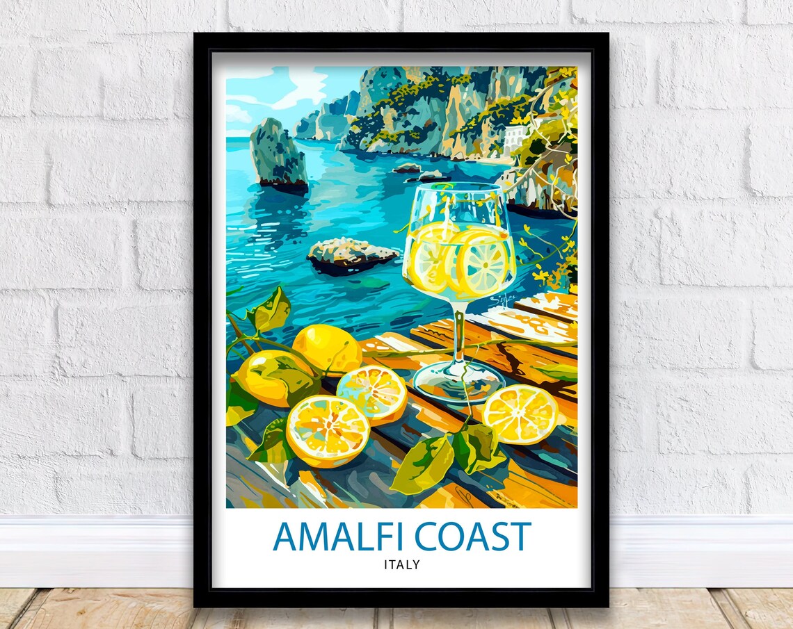 Amalfi Coast Italy Travel Poster, Italian Wall Decor - Image 3