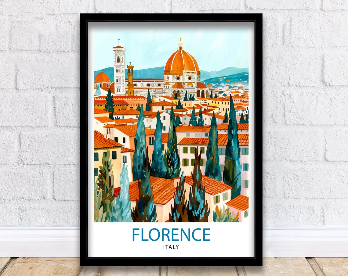 Florence Italy Travel Poster, Europe Wall Decor - Image 3