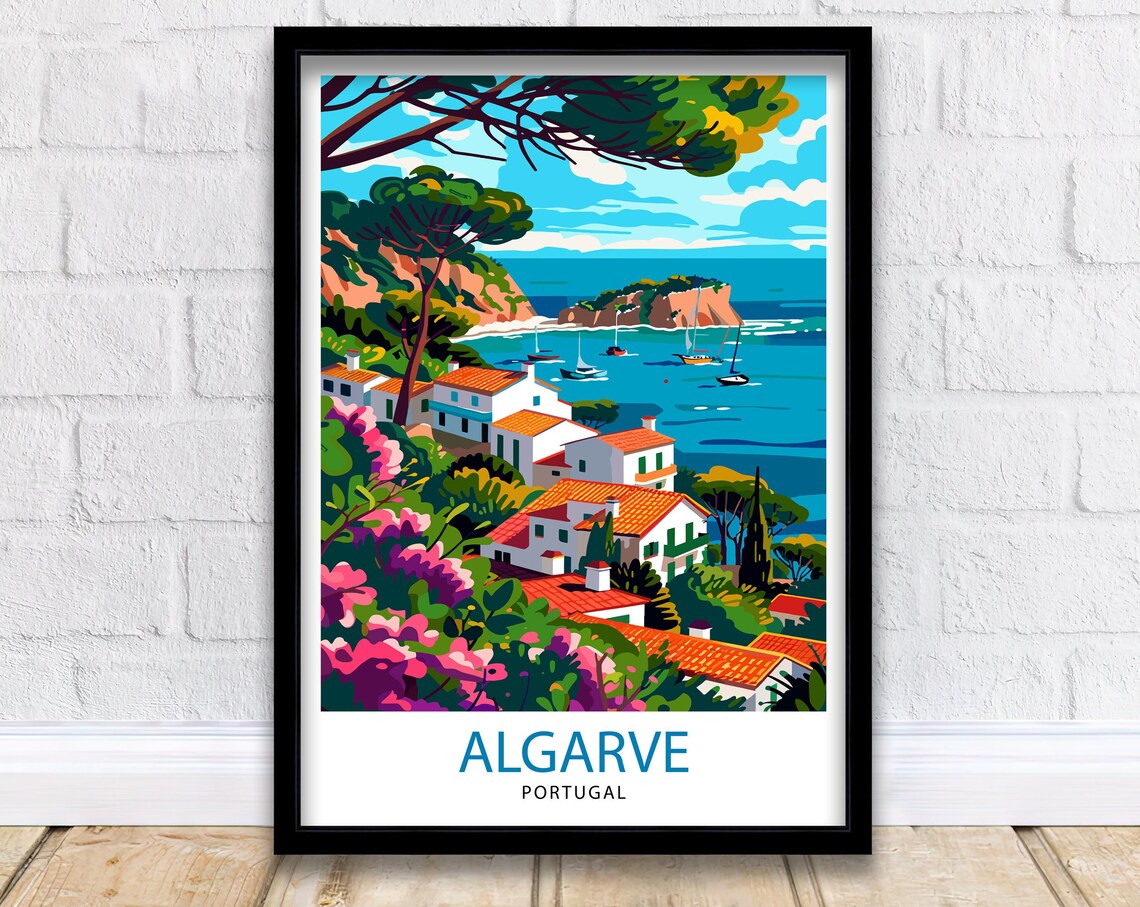 Algarve Portugal Travel Poster, European Wall Decor