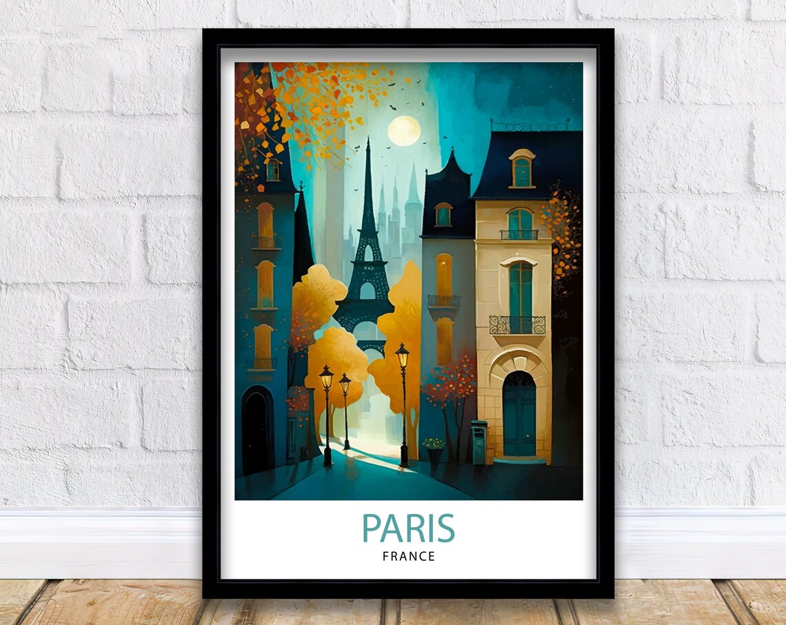 Paris Eiffel Tower Travel Print Wall Art Print - Image 2