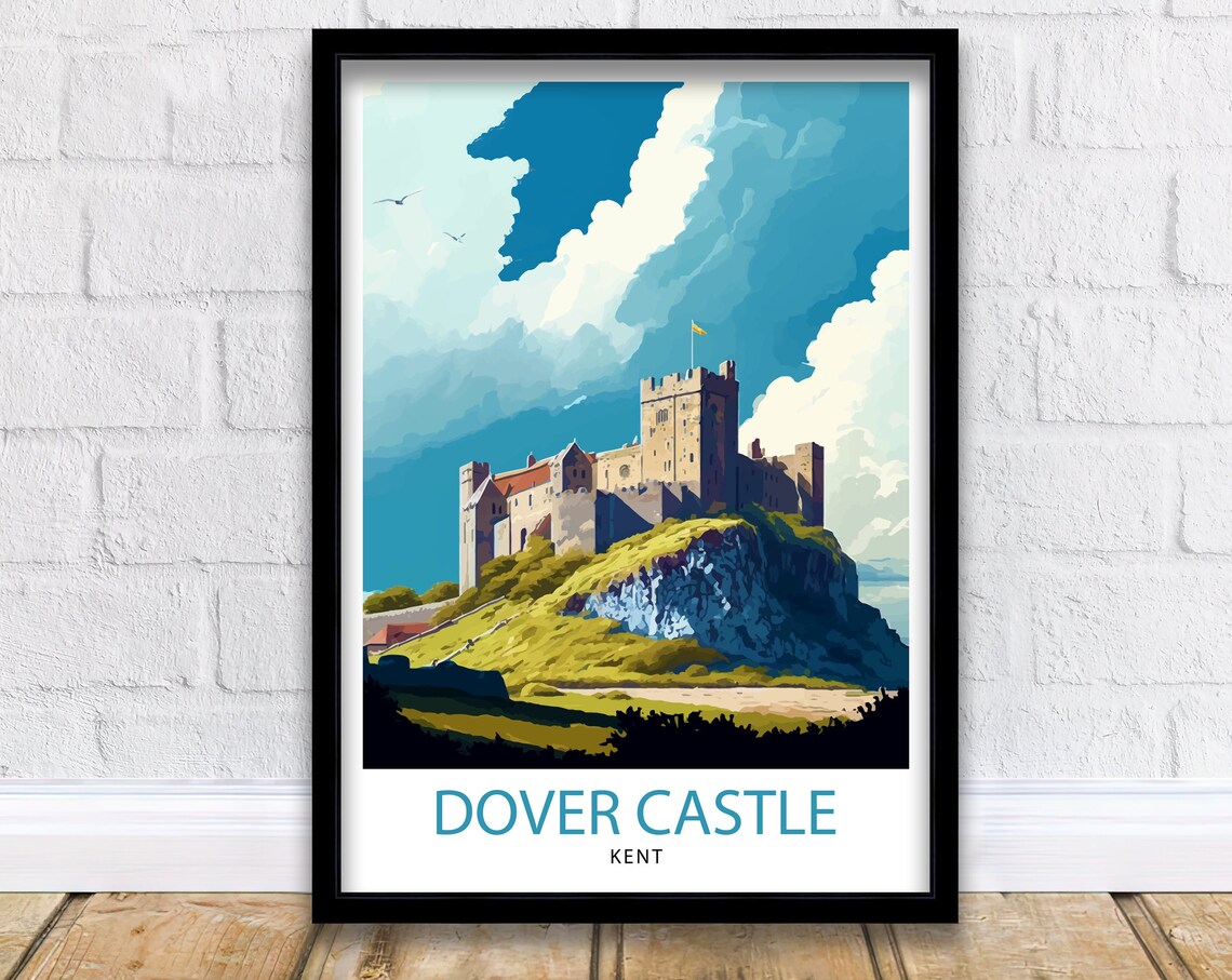 Dover Castle Kent England Historic Fortress Vintage Travel Poster