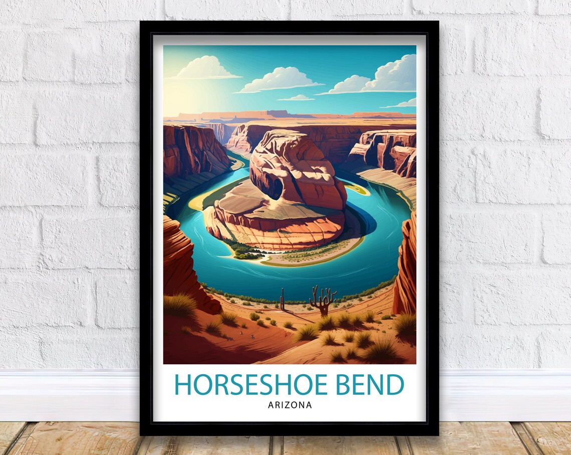 Horseshoe Bend Arizona Travel Poster, Arizona Home Decor