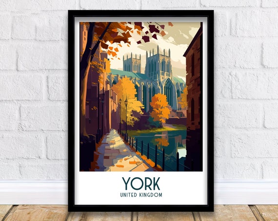 York England Travel Poster, York Home Decor