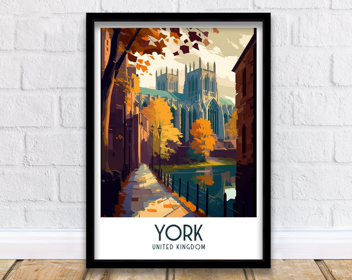 York England Travel Poster, York Home Decor