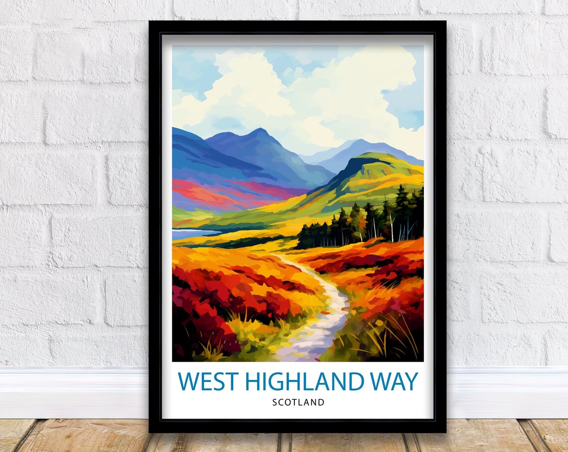 West Highland Way Scotland Art Print, Hiking Trail