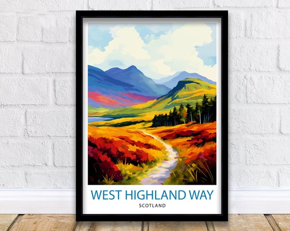 West Highland Way Scotland Art Print, Hiking Trail