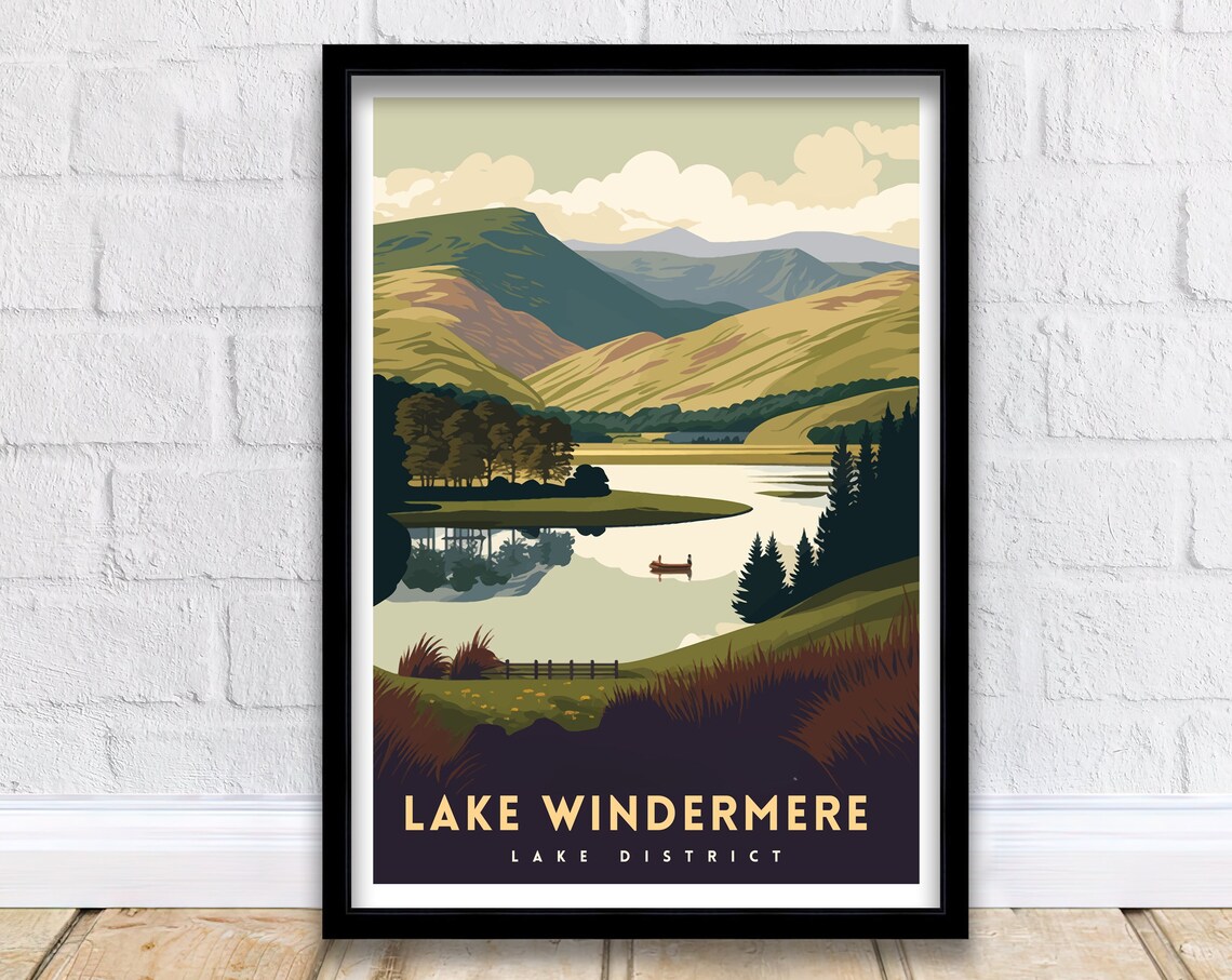 Lake Windermere Lake District Travel Poster