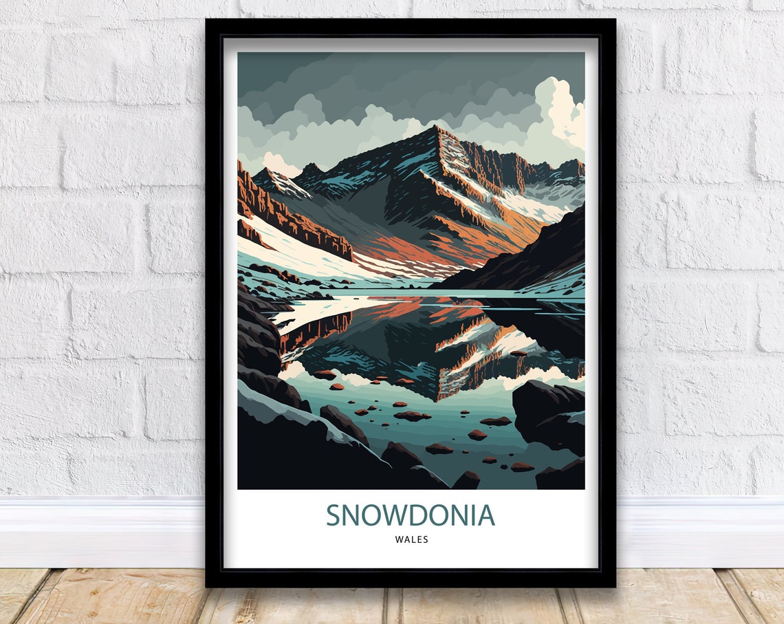 Snowdonia Travel Print Snowdonia Print Travel Poster Wales Snowdonia Poster Travel Print Wales Print Snowdon Print