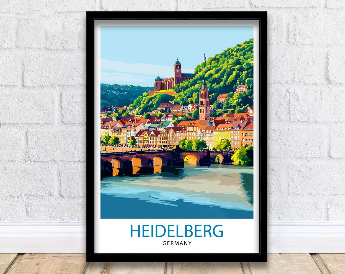 Heidelberg Germany Travel Poster, European Wall Decor