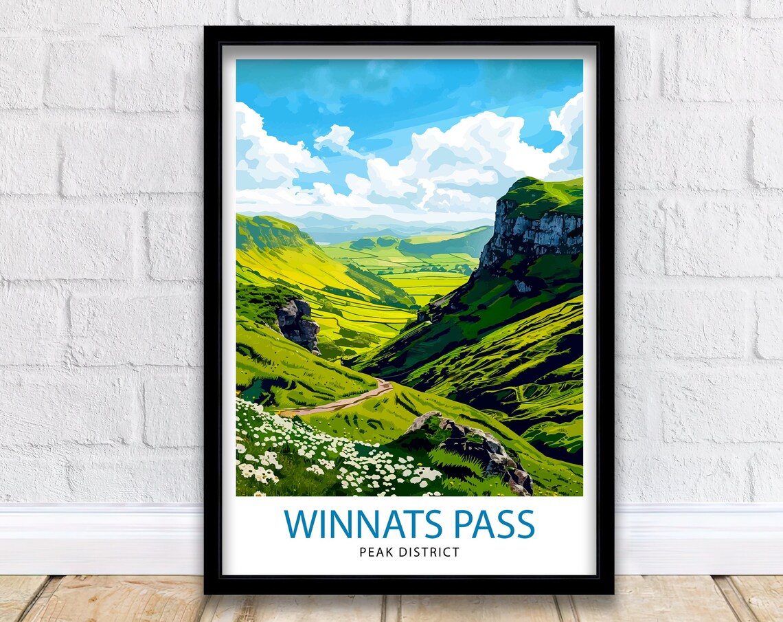 Winnats Pass Peak District Travel Poster