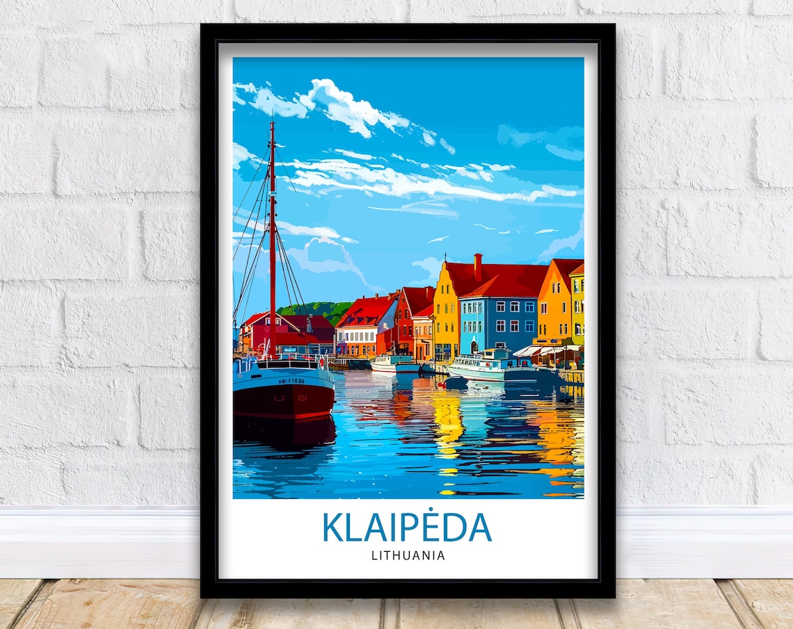 Klaipeda Lithuania Travel Poster, Europe Travel Art