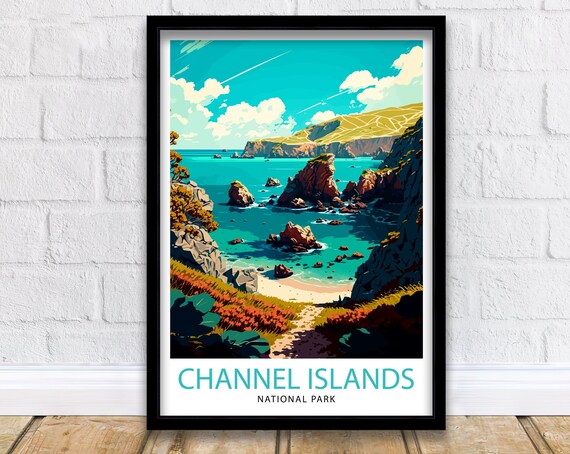 Channel Islands National Park Sea Stacks Cove Teal Water Poster