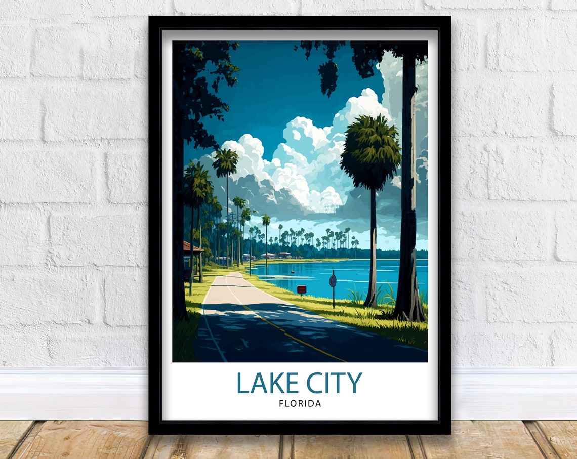 Lake City Florida Travel Print Lake City Wall Art Florida Nature Decor Lake City Landscape Photography Florida Scenic Poster Lake City