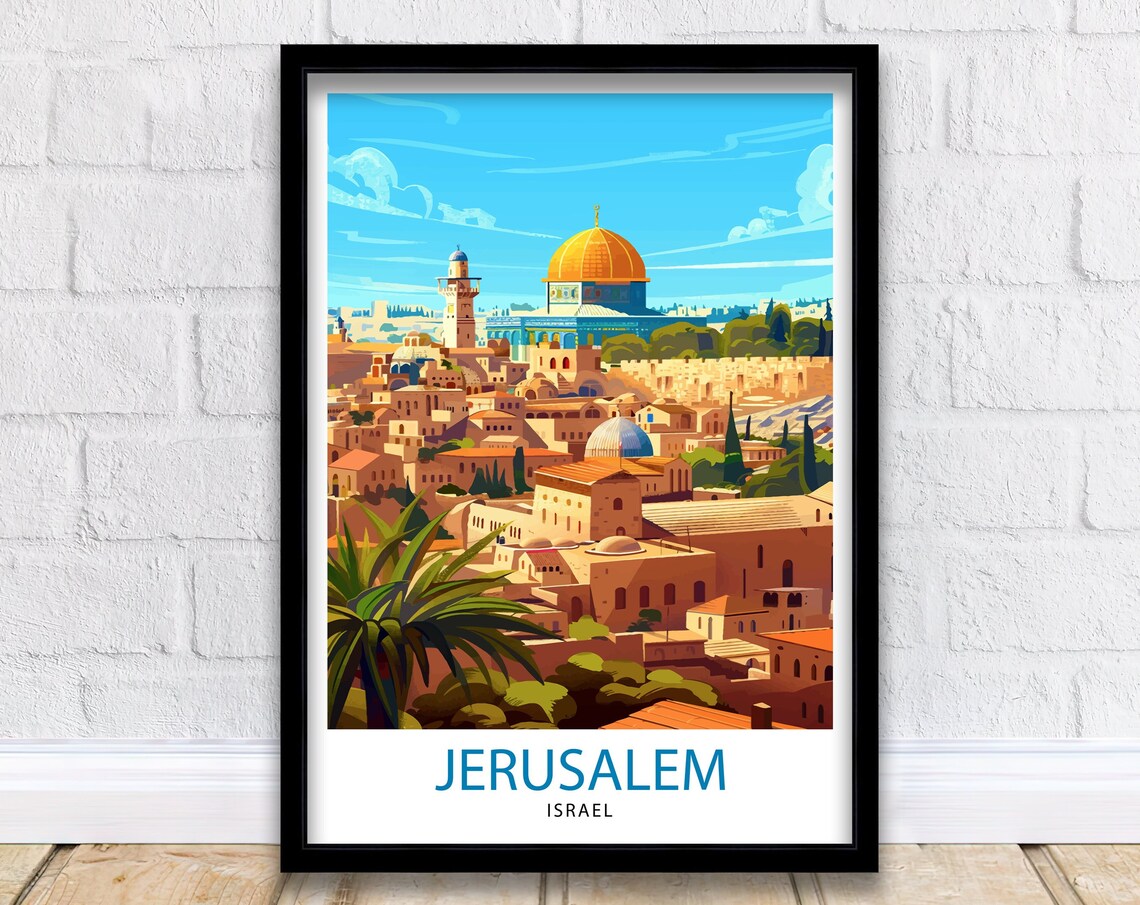 Jerusalem Israel Travel Poster, Wall Decor