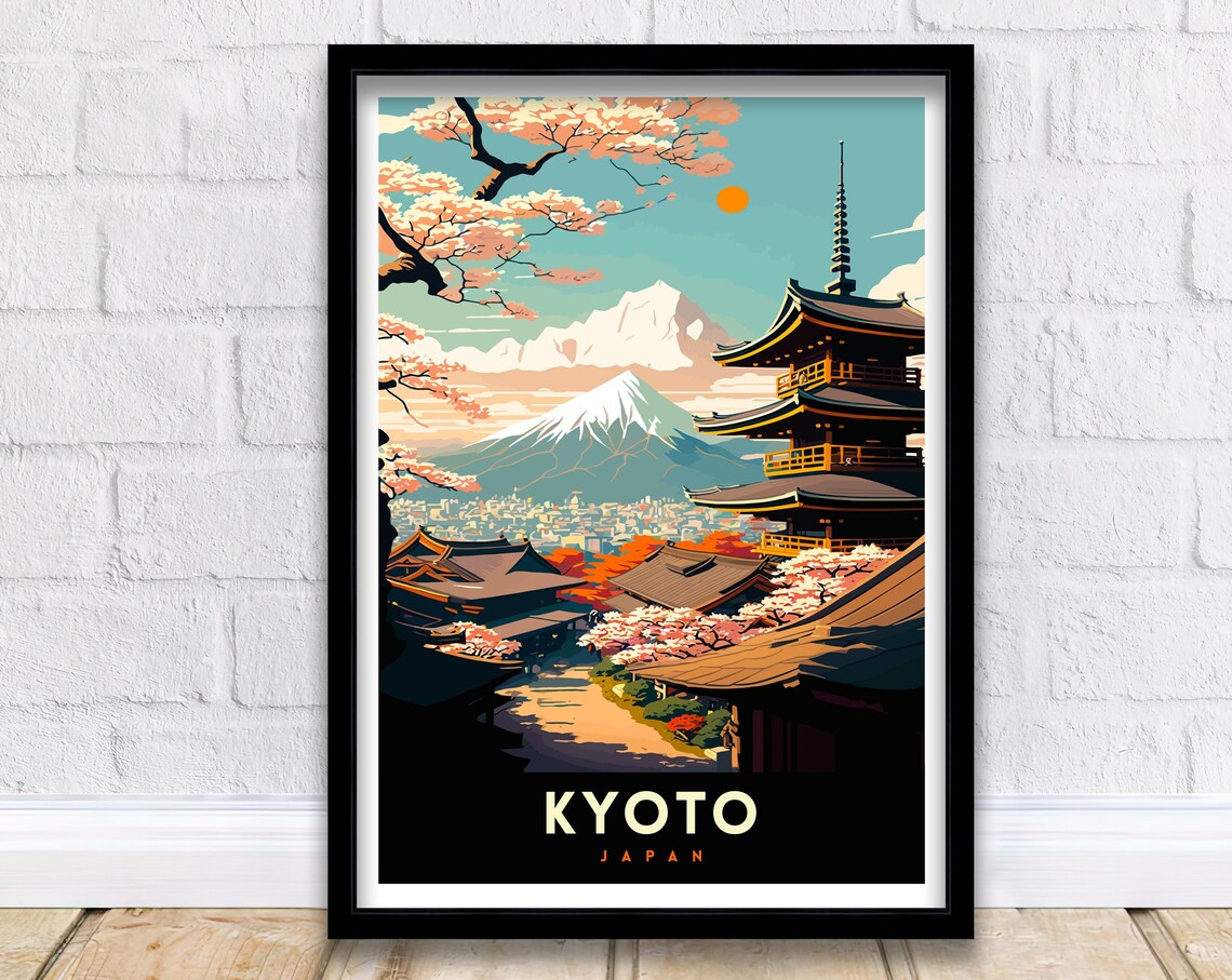 Kyoto Japan Travel Poster, Japan Wall Decor