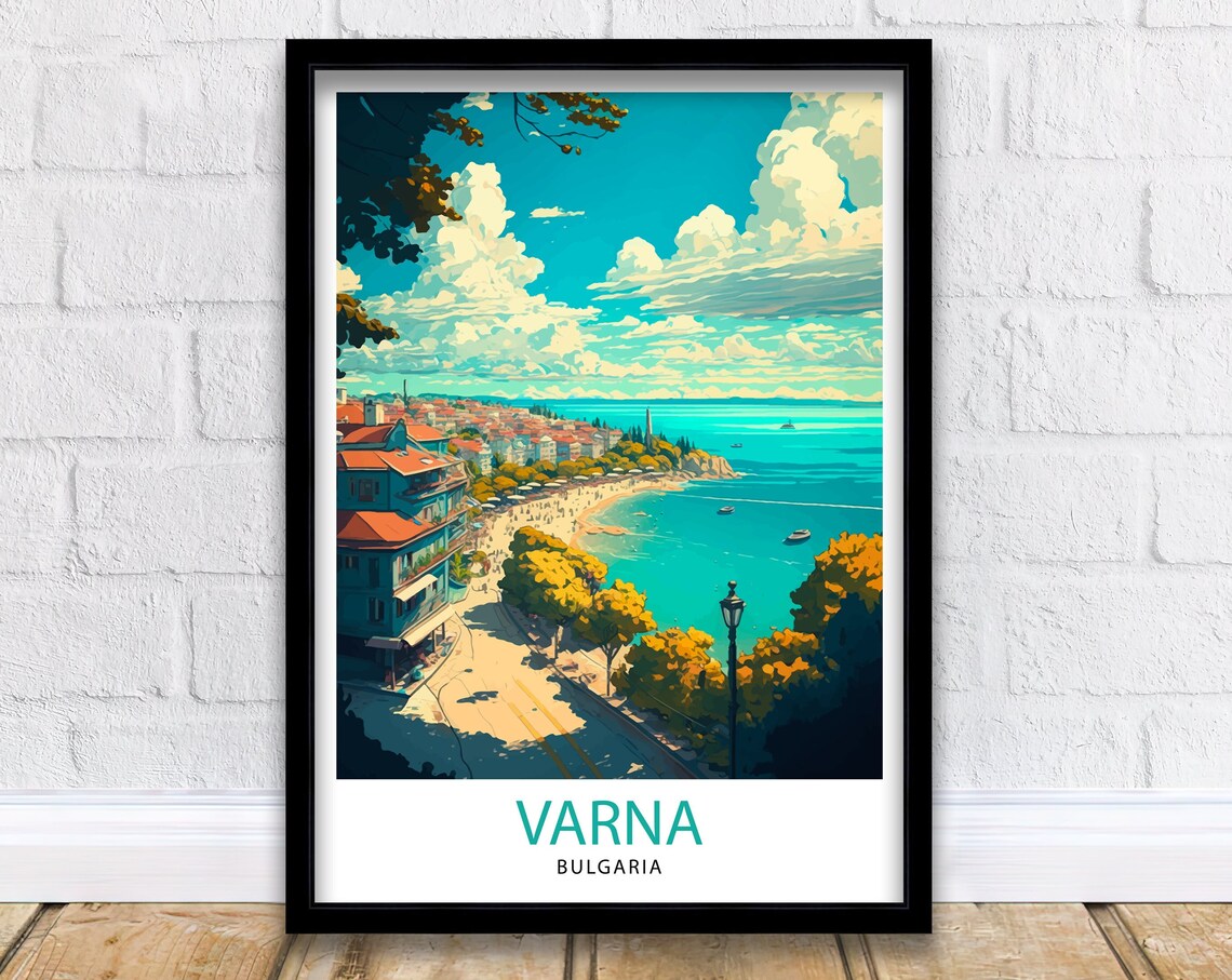 Varna Bulgaria Travel Poster, Europe Wall Art