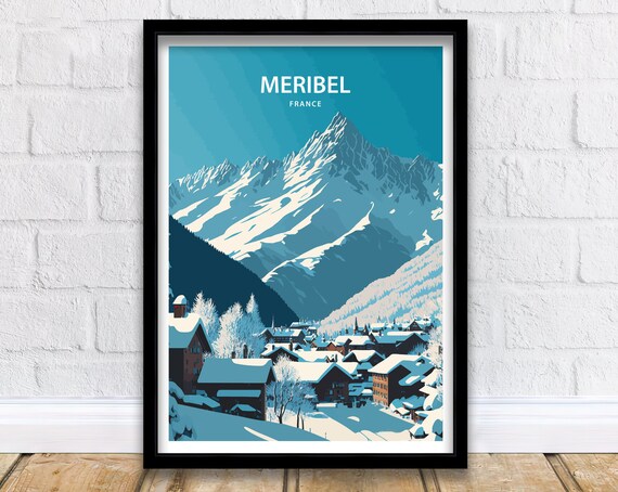 Meribel Travel Poster, Ski Resort France Art Print