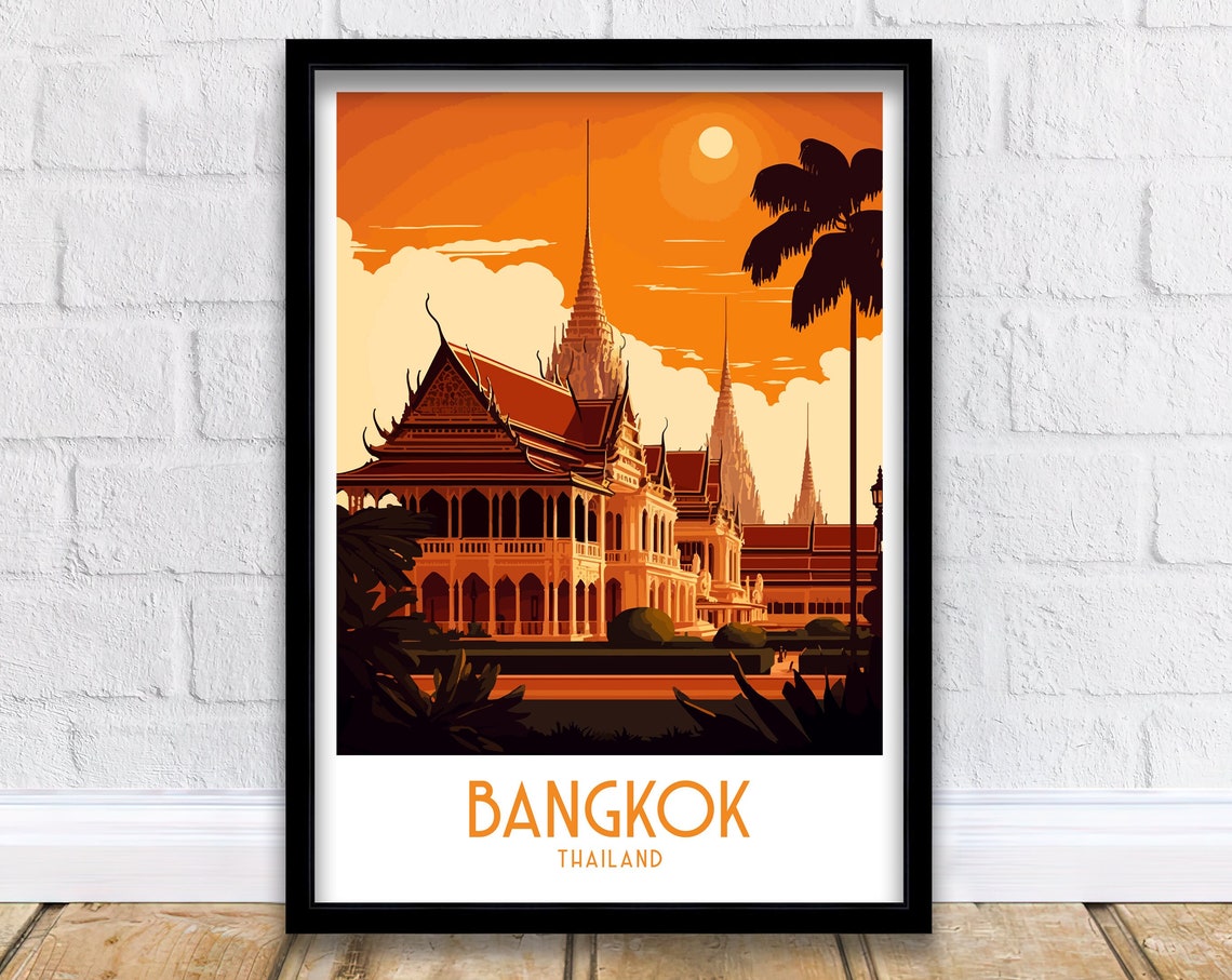 Bangkok Print Bangkok Poster Travel Poster Thailand Poster Thailand Print Travel Print Bangkok Thailand Bangkok Wall Art