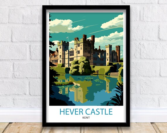 Hever Castle Travel Poster, Home Living Decor