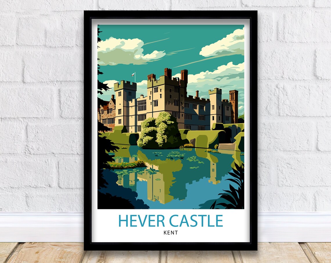 Hever Castle Travel Poster, Home Living Decor