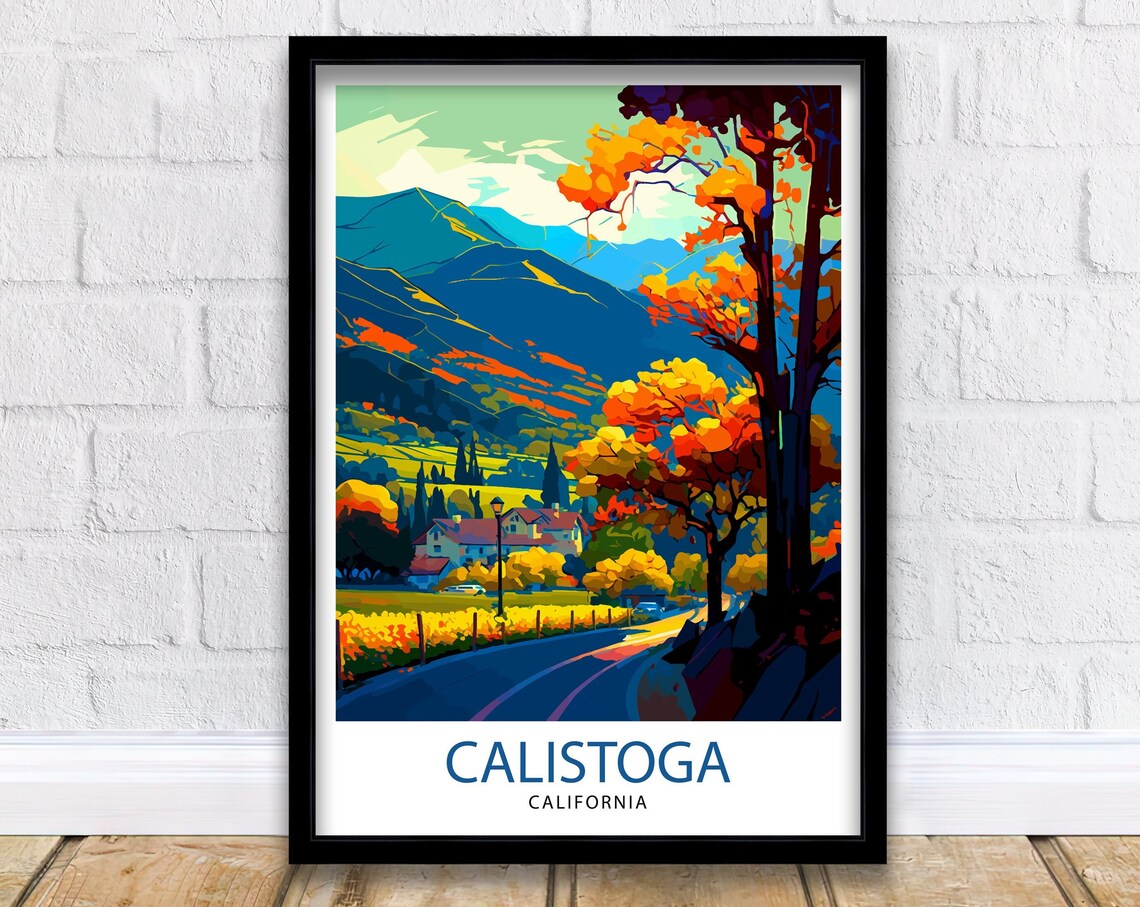Calistoga California Travel Poster, Home Living Decor