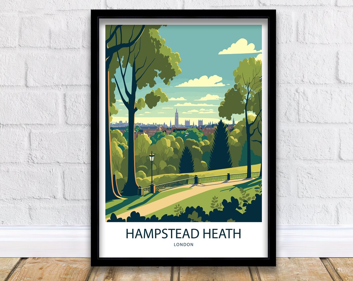 Hampstead Heath Travel Poster, London Art Print