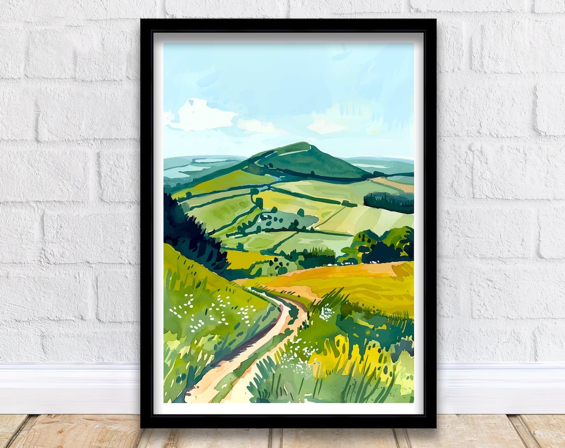 Chiltern Hills England Travel Poster, British Landscape