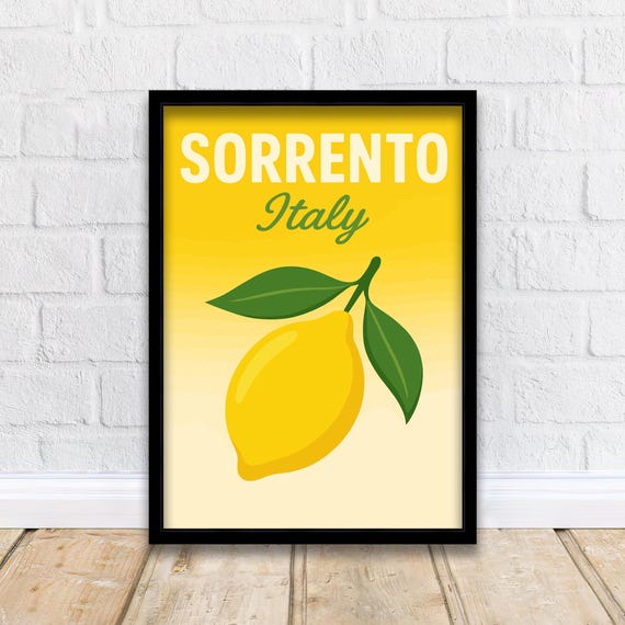 Sorrento Italy Vintage Travel Poster Print Scenic Coastal Village Decor Gift For Lovers Wanderlust Art