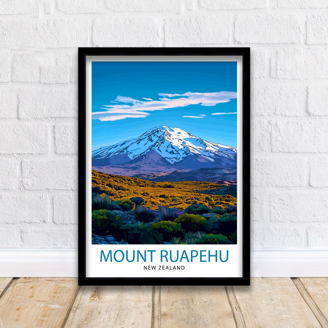 Mt Ruapehu New Zealand Travel Print Wall Decor Wall Art Mt Ruapehu Wall Hanging Home Dcor Mt Ruapehu Gift Art Lovers Kiwi Art Lover Gift