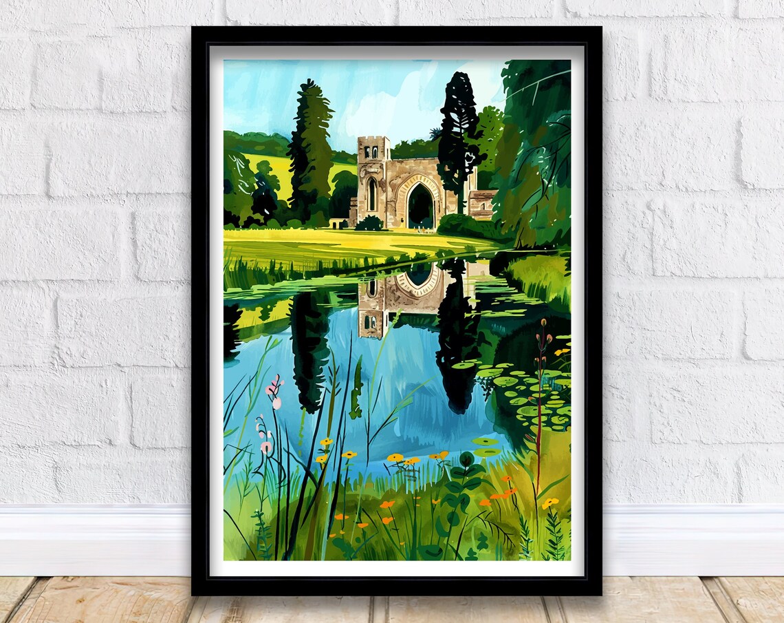 Fountains Abbey England Travel Print Wall Decor Wall Art Fountains Abbey Wall Hanging Home Dcor Fountains Abbey Gift Art Lovers British Art