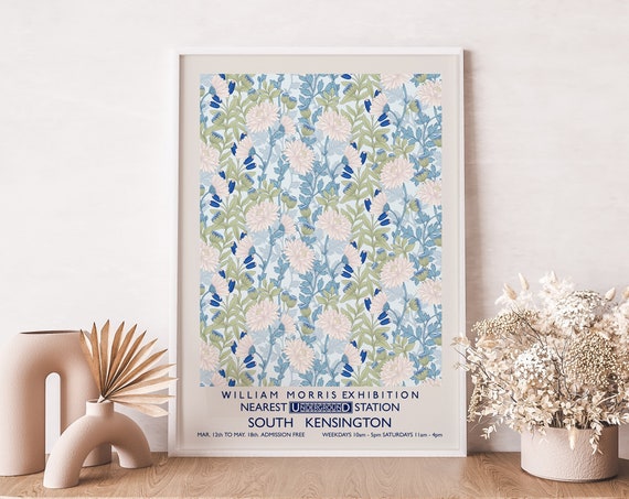 Pretty William Morris Print Morris Exhibition Poster Art Nouveau Wall Art A6 A5 A4 A3 A2 A1 A0 William Morris Floral Poster