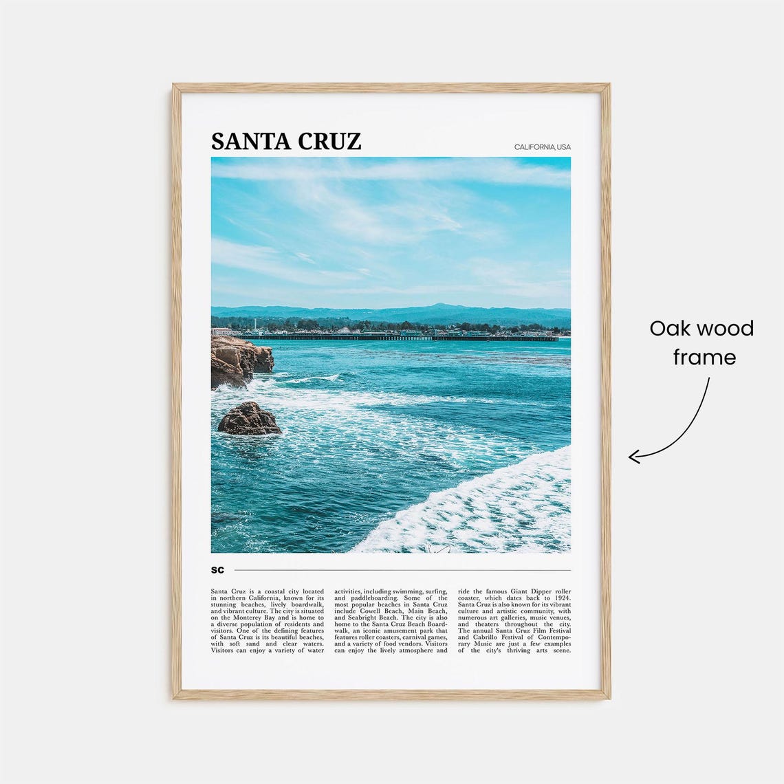 Santa Cruz Travel Poster No 2 Santa Cruz Wall Art Santa Cruz Poster Print Santa Cruz Photo Santa Cruz Decor California Usa - Image 3