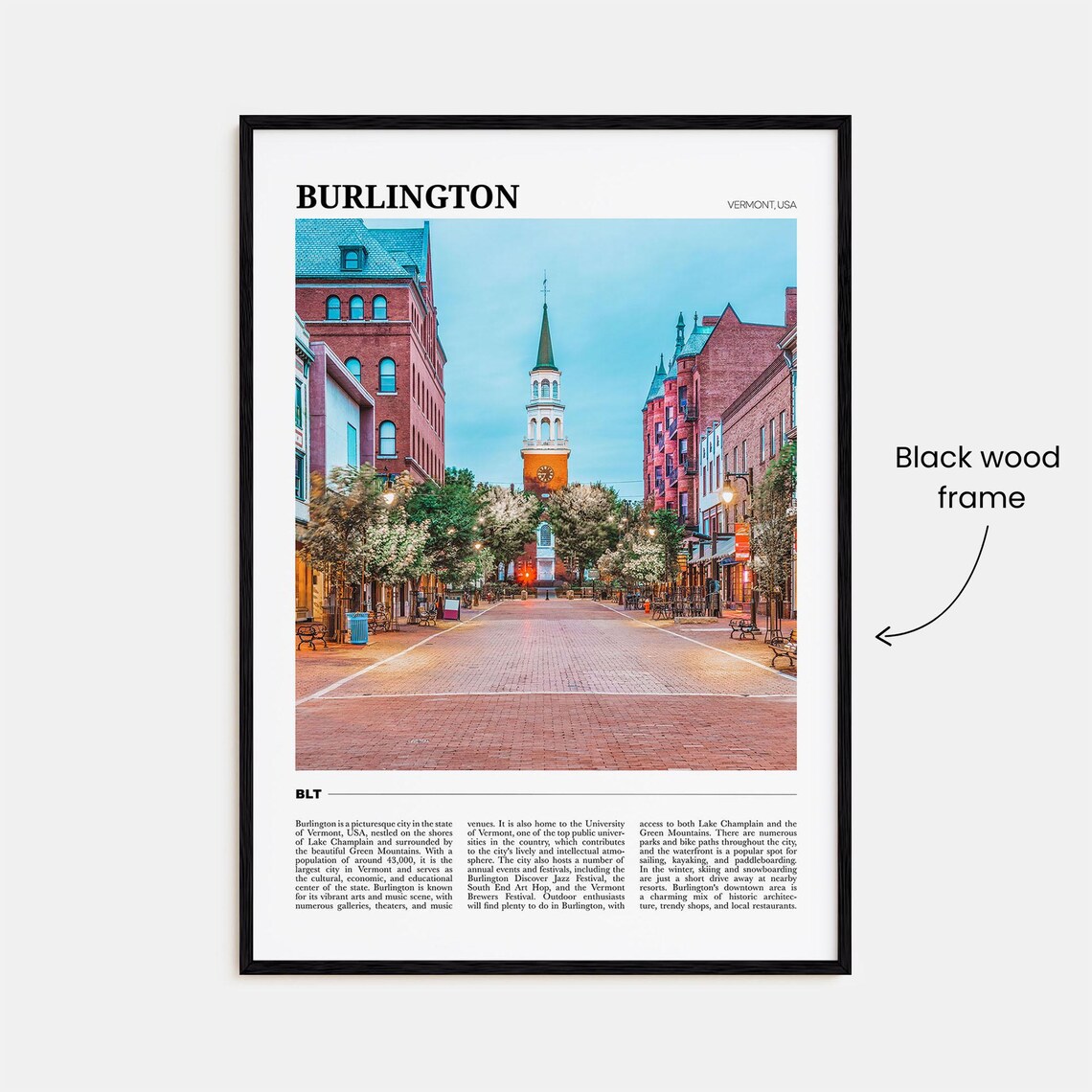 Burlington Vintage Travel Poster, Vermont Wall Art - Image 2