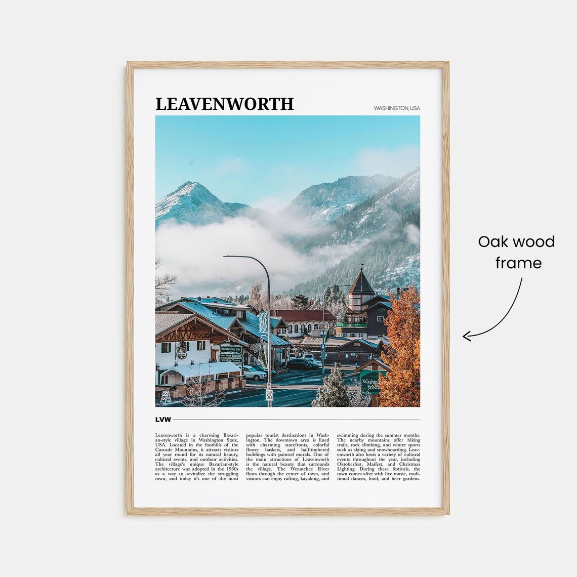 Leavenworth Washington USA Bavarian Village Mountain Travel Poster - Image 3