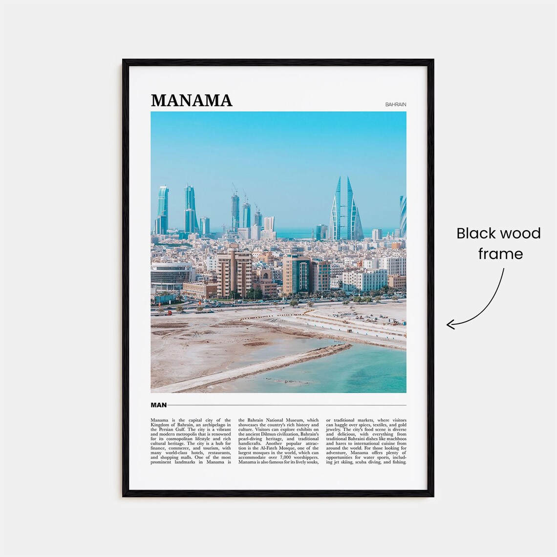 Manama Travel Poster, Bahrain Wall Art Print - Image 2